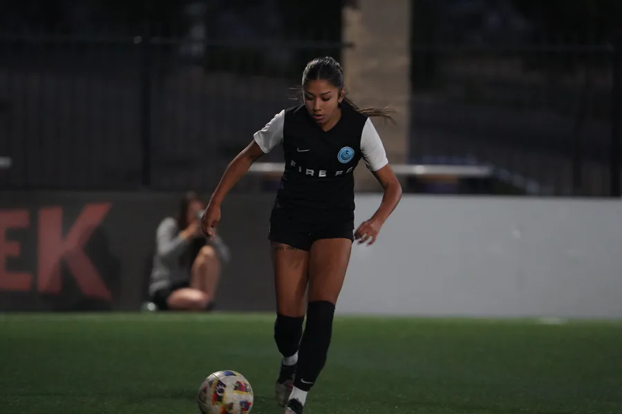 Composure on the ball in the U17 girls' final.
